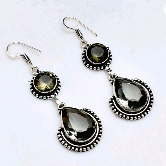 Larimar Inc Jewelry - 👑RARE Prasiolite Gemstone Sterling Silver Earrings